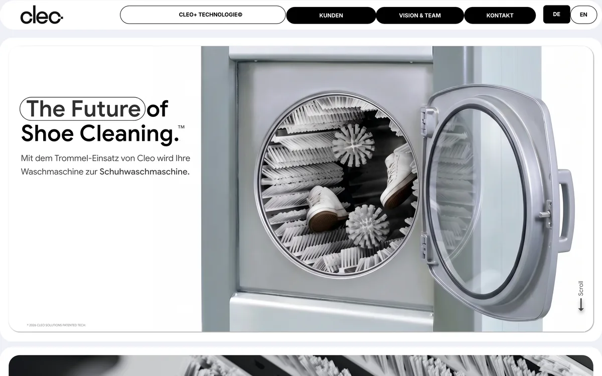 Cleo Solutions – Website Screenshot